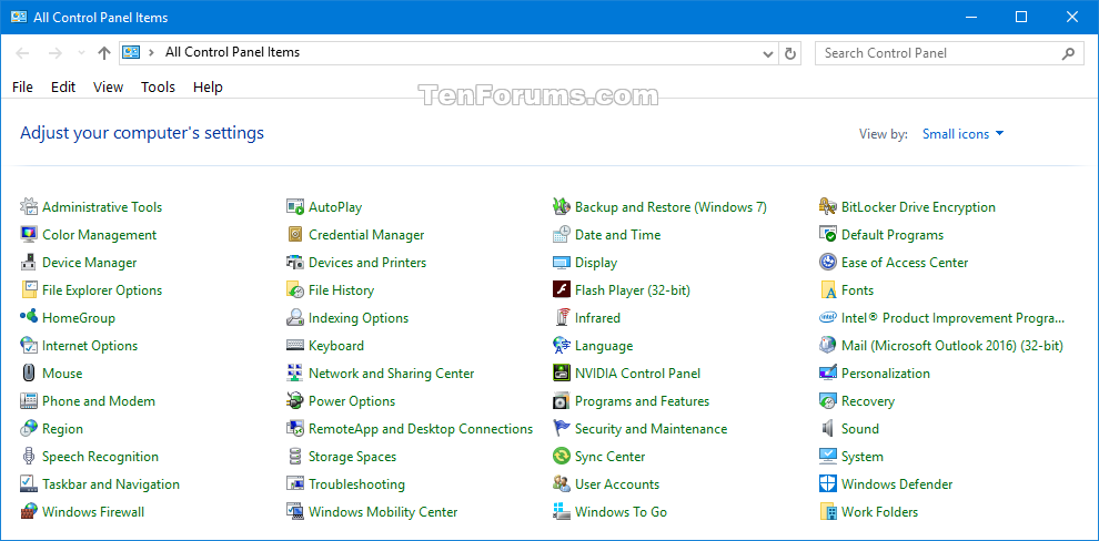 Windows Control Panel Commands List