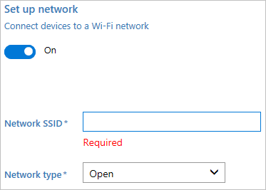 Enter network SSID and type