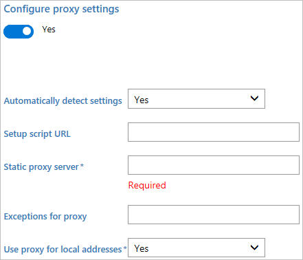 configure proxy settings
